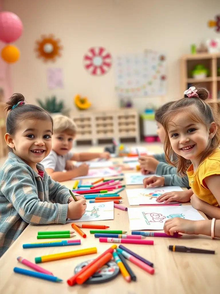 A photo of children creating art during a painting workshop at ASC ASSOC SPORTIVE CULTURELLE LPA ST FLOUR, emphasizing creativity and self-expression.